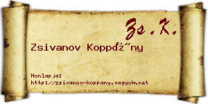 Zsivanov Koppány névjegykártya